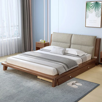 Bed modern minimalist oak 1 8 m Nordic Wind master bedroom with double bed light extravagant 1 5 m Economy Type 1 2m Single beds