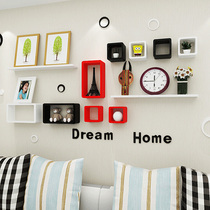 Partition wall shelf modern minimalist creative grid cabinet shelf bedroom living room TV background wall decoration rack