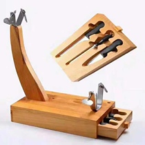 Spanish ham special shelf Full solid wood with Spanish ham knife Stainless steel accessories rectangular ham rack