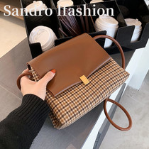 Sandro Ifashion small bag women 2021 new fashion versatile messenger shoulder bag soft leather small square bag
