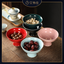 High Foot Fruit Pan Creative Minima Modern Divided Room Ceramic Fruit Tray Home Creative Candy Tea Table Hem