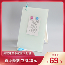 Desktop tempered glass whiteboard small whiteboard message board meeting Office note note board holder type writing board graffiti board student learning teaching training lecture magnetic net class display whiteboard