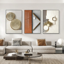 Italian minimalist living room decoration painting modern simple sofa background wall triple hanging painting porch corridor restaurant mural