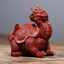 Yixing original mine purple sand tea pet ornaments can raise the whole hand-made dragon turtle Zhaocai town tea play tea table tea set