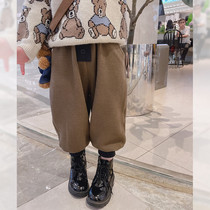 OKAIDI French girl pants autumn winter clothing foreign air 2021 new children gush sports pants casual pants winter