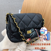 Cone Koery genuine leather advanced senses womens bag 2022 explosive autumn and winter new rhombus single shoulder sloped and retro-old commute bag