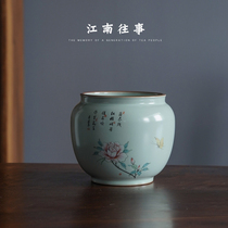 Jiangnan Past Tea Wash Vat Pen Wash Ceramic Kung Fu Tea Set Zero Fit Tea Barrel Tea Residue Barrel Wash Cup Wash Water Spittoon Build Water