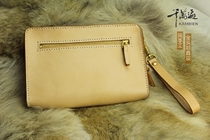 Millions of times mens whole leather handbag casual cladding head layer of raw color tanned cow skin pure copper hardware pure hand customized