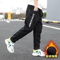 Childrens clothing Boys jeans 2019 spring and autumn Korean version of childrens Western-style pants Autumn large childrens velvet trousers tide