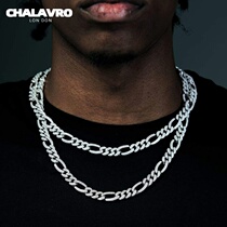 (Official) CHALAVRODW hip-hop Cuban chain Figaro full diamond necklace female male choker tide