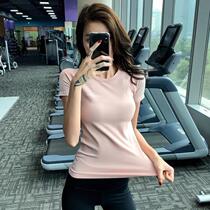 Thin sports top womens tight thin quick-drying t-shirt gym summer yoga training running short sleeve