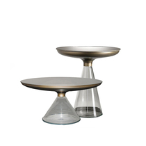 Nordic Creative Designer Furniture Small Household Type Large Small Family handmade glass small tea table transparent edge a few corners