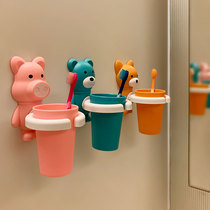 Childrens tooth cup Baby washing cup Cartoon cute male and female children tooth cup holder incognito suction cup water spoon brushing cup