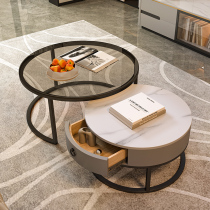 Nordic rock plate round GRP tea table light extravagant minimalist modern living room Home Small family size Composition