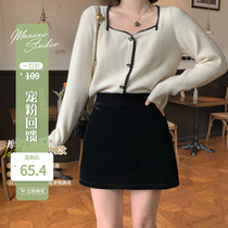 (Pet feedback : 60% off buy non - quality problem not changed ) Velvet short skirt female a - word skirt high waist