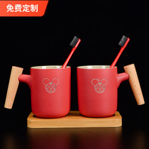 Wedding wedding dowry mouthwash Cup brush Cup soap box tray set pair