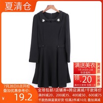 Outlet brand discount autumn new Korean version of the tide sweet doll collar thin slim long-sleeved dress