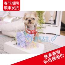 All imported pet Crystal leather band hair rope hipster female transparent Joker jewelry pet supplies discount