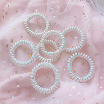 Japanese and Korean ins Net red with mermaid color telephone coil girl heart hair rope laser dreamy cute transparent rubber band