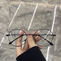 Radiation-resistant glasses female ultra-light round frame vegan glasses frame male computer anti-blue light Near-lens with degree Korean version tide