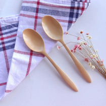 Japanese-style solid wood spoon rice spoon soup spoon childrens hot wood spoon home creative tableware wood spoon Wood tableware