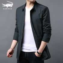 Caravan crocodile crocodile with long style mens wind clothes 19 years Spring and autumn youth thickened business casual turnover Fashion Jacket