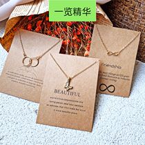 Fashion alphabet paper card butterfly alloy necklace lady