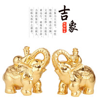 Elephant pendulum a pair of pure copper golden living room company Merchants Qiao relocating gift Home Residence Decorative items Gifts Gift