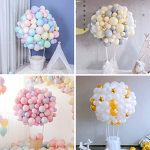 Net Red Hot Air Balloon Basket Children Birthday 100 Days Marcaron Decorative Scenes Party of the Birthday Arrangement Dress