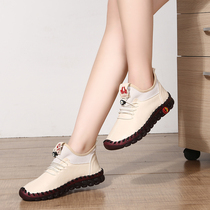 Spring and Autumn flat tendon soft mothers shoes outer wear anti-slip comfortable middle-aged ladies shoes maternity shoes Leisure