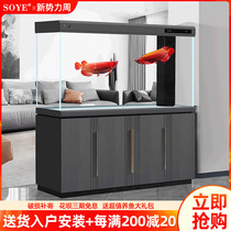  Fish tank aquarium living room large 2021 new light luxury ultra-white entrance screen floor-to-ceiling high-end intelligent partition cabinet