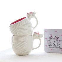 Japanese creative personality cartoon cute girl heart Mary cat ceramic mug large capacity water Cup spoon