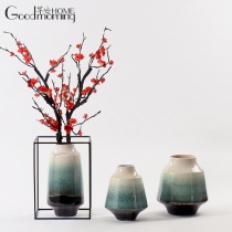 New Chinese living room Wrought iron ceramic vase ornaments Tea table entrance home creative model room flower arrangement ornaments