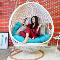 Balcony birds nest hanging basket rattan chair Net red hanging chair Hammock Indoor aluminum alloy hanging basket chair Adult lazy cradle chair