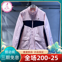 Special price FILA File jacket Women 2022 Spring Festival Casual Sports Standing Collar Warm Cotton Clothing A11W213901
