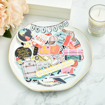 Judy handmade gilded material hand account sticker global travel pre-cut die cut