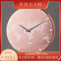 Boffer's home decorates Taiwan's import light and luxury wall clock living room home with a simple silent personality creative clock in Northern Europe