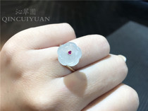Qincuiyuan Myanmar Natural Jade A High Ice Species Lotus Lotus Seed Women's Ring Zen HOT Creative Real Shot