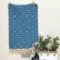 Nordic IKEA style cotton woven fabric bedside TV bucket cabinet multi-use cover towel tea table cloth dust protection cover