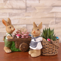 Home decorations Bunny Flower pots Table top ornaments Plants Outdoor courtyard