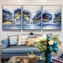 Hand painted scenery oil painting Living room landscape painting New Chinese background wall hanging painting American decoration Painted Villa hotel Customized