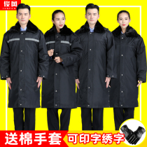 Security work clothes Cotton coat mens winter thickened cold-proof cotton clothing Security coat multi-functional quilted jacket Labor protection winter clothing women