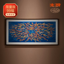 Tai copper hand-carved bronze sculpture Nine-Nine Fish Limited 99 decorative painting background painting