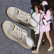 Baotou Half slipper women 2022 Summer new outwear flat bottom sloth man a foot pedal fisherman Fashion outside wearing a 100 lap