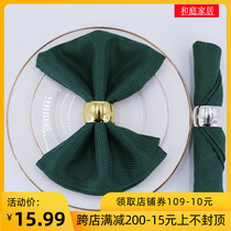 High-end Nordic hotel mouth cloth rubbing Cup cloth collar Western food napkin cloth folding flower mat towel buckle table square cloth