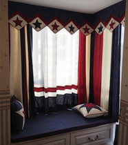  Mat Mediterranean bay window curtain deck Tatami bay window mat sponge custom made red and blue five-pointed star