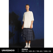 Unvesno (UN) night walk plaid loose retro summer genderless wide-leg casual shorts original
