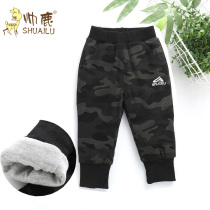 Handsome deer autumn and winter boys elastic cotton pants Childrens casual pants wear cotton pants outside winter camouflage pants