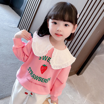 Girl Necropolis Spring Autumn Season 2022 New Children Foreign Air Fashion Pure Cotton Doll Collar Baby Spring Dress Long Sleeve Blouse