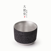 Large porcelain hall handmade 999 silver gilt silver tea cup kung fu tea set ceramic tea cup Japanese Stough pottery single Cup